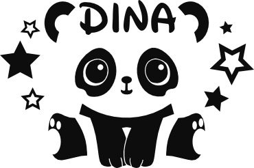 Naamsticker cute panda