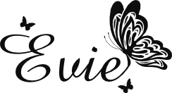 Naamsticker met vlinders