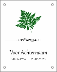 Nagedachtenis bordje zilver brushed