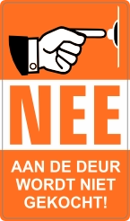NEE sticker rechthoek oranje