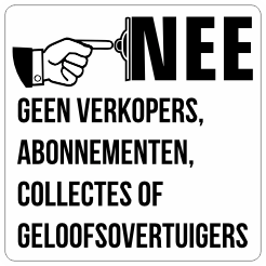 NEE sticker vierkant zilver