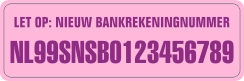 Nieuw Bankrekeningnummer Licht Roze