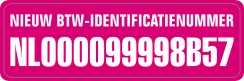 Nieuw btw-identificatienummer Roze stickers