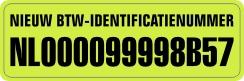 Nieuw btw-identificatienummer Groen sticker
