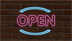 Open bordje neon