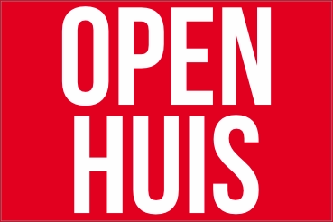 Open Huis (Achter Glas Sticker)
