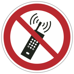 P013 Geactiveerde mobiele telefoon verboden