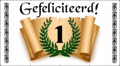 Papieren jubileum Spandoek