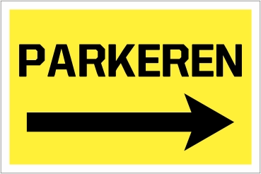 Parkeren geel met pijl
