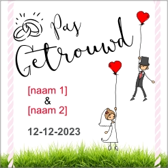 Pas getrouwd Stoeptegel