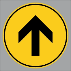 Pijl geel tegel