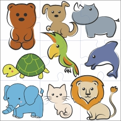 Puzzel diverse dieren