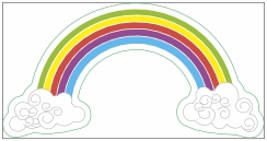 Regenboog vorm sticker