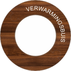 Rozet DN100 (198 x 118) Donker hout print