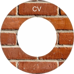 Rozet DN65 (138 x 78) Baksteen print