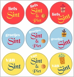 Sinterklaas cadeau sticker rond