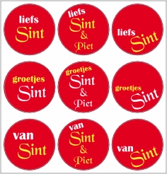 Sinterklaas cadeaustickers rond