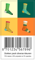 Sokken set voorbeeld sticker met EAN