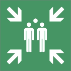 Stoeptegel evacuatie verzamelplaats