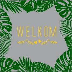 Stoeptegel welkom bladeren