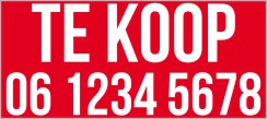 Te koop Telnr (PVC Bord)