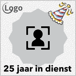 Tegeltje 25 jaar in dienst