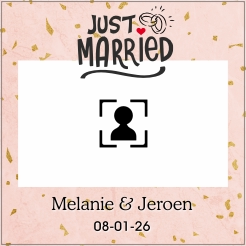 Tegeltje huwelijk just married