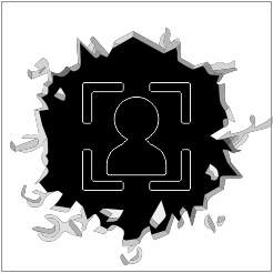 Tegeltje met foto - Barst in de muur