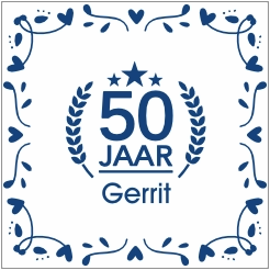 Tegeltje verjaardag - Delfts blauw