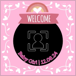 Tegeltje Welkom baby roze