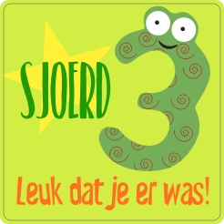 Verjaardag 3 sticker