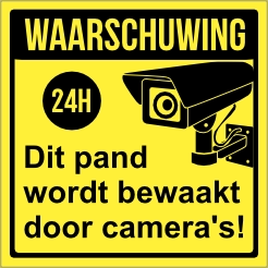 Waarschuwing videobewaking tegel