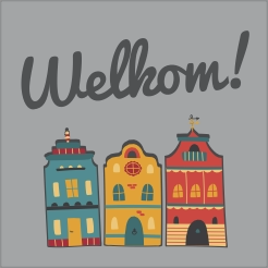 Welkom huisjes tegel