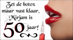 Zet de botox maar vast klaar Spandoek